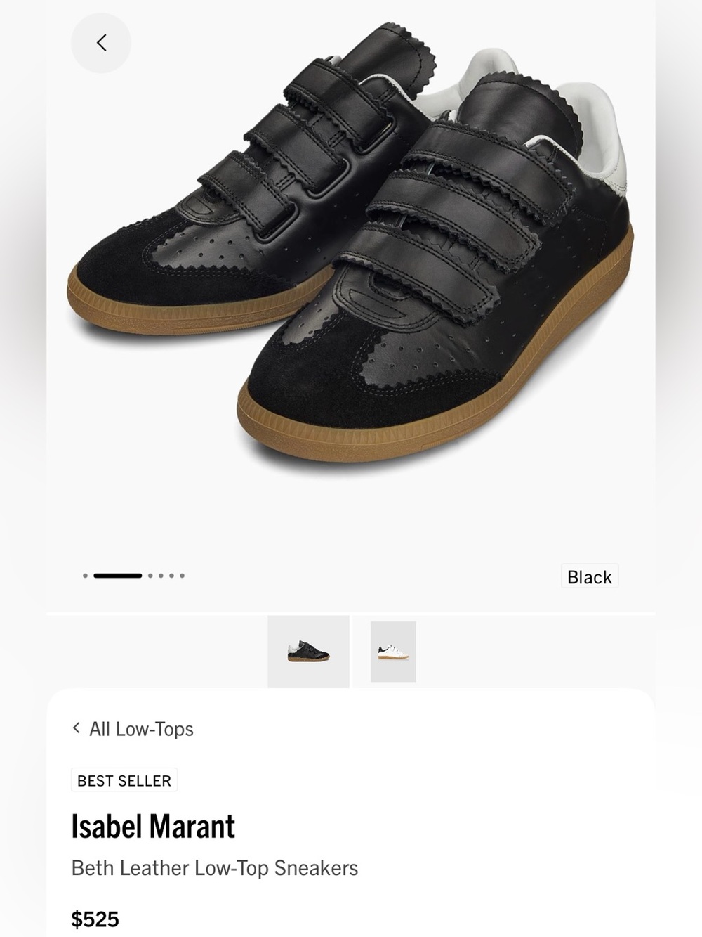 Isabel Marant Kids' Beth Low-Top Sneakers in Black with Gum Sole